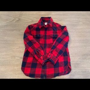 Gap boys buffalo check flannel button down